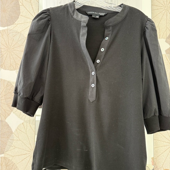 Veronica Beard Tops - Veronica Beard Black Blouse with Button Detail